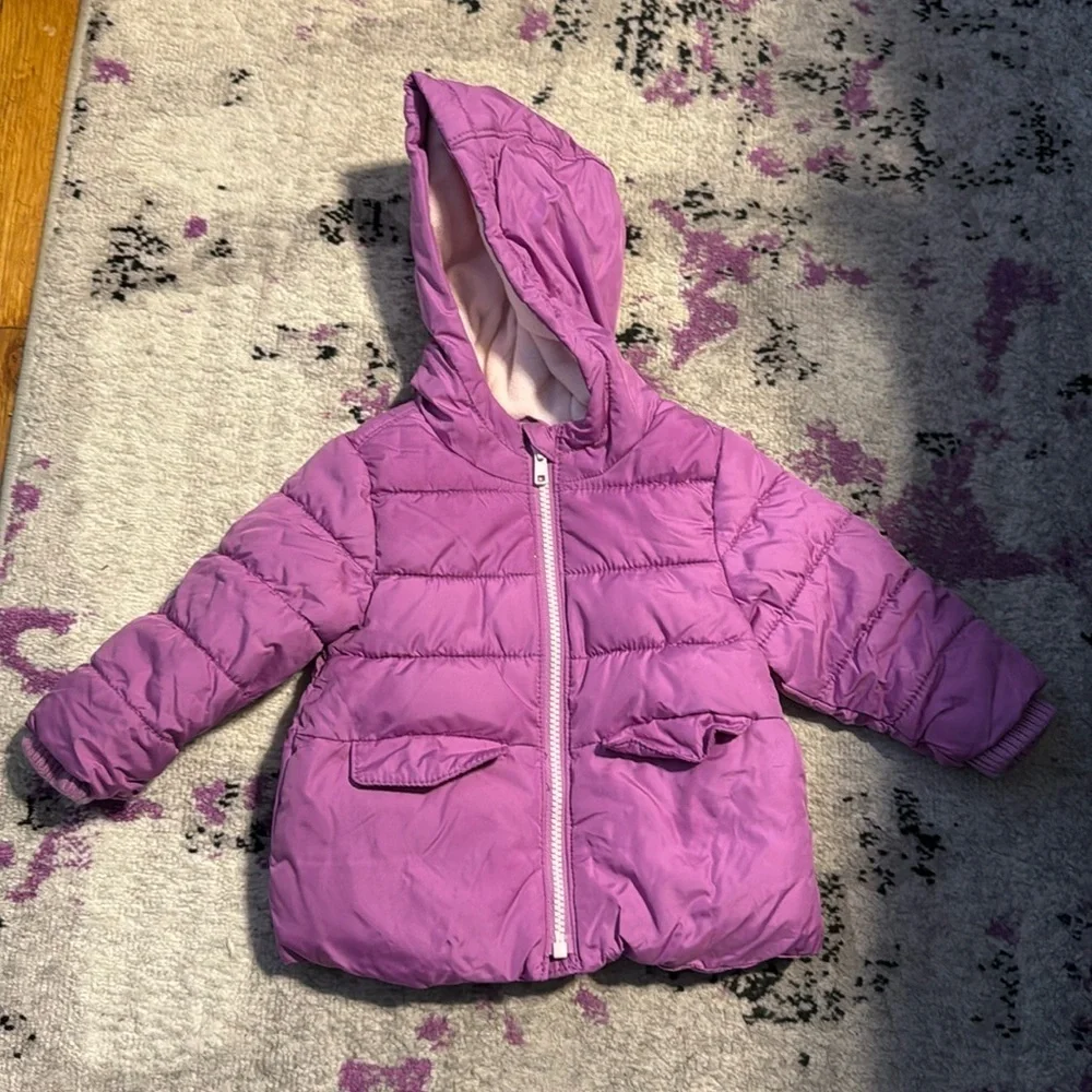 Old Navy Purple Frost Free Puffer Jacket 12-18 Months